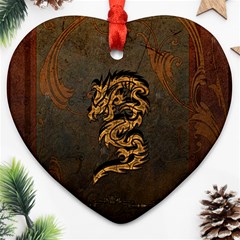 Awesome Dragon, Tribal Design Ornament (heart) 