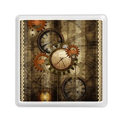 Wonderful Steampunk Design With Clocks And Gears Memory Card Reader (square) 