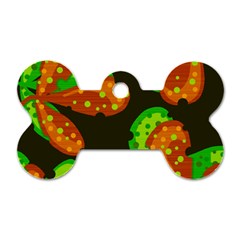 Autumn Leafs Dog Tag Bone (two Sides)