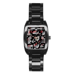 Red Shadows Stainless Steel Barrel Watch