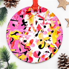 Pink Pother Round Ornament (two Sides) 