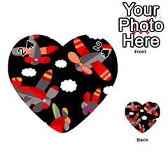 Playful Airplanes  Playing Cards 54 (heart)  by Valentinaart