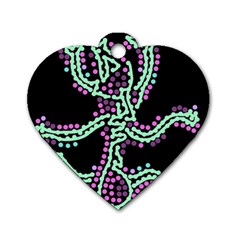 Playful Dots Dog Tag Heart (one Side) by Valentinaart