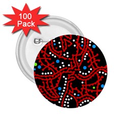 Red Fantasy 2 2 25  Buttons (100 Pack) 