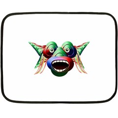 Futuristic Funny Monster Character Face Fleece Blanket (mini) by dflcprints