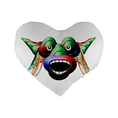 Futuristic Funny Monster Character Face Standard 16  Premium Heart Shape Cushions by dflcprints