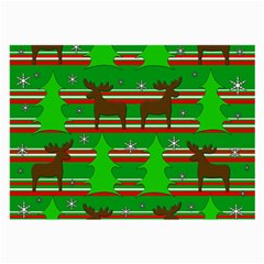 Christmas Trees And Reindeer Pattern Large Glasses Cloth (2-side)