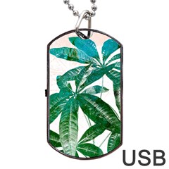 Pachira Leaves  Dog Tag Usb Flash (one Side) by DanaeStudio