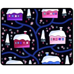 Magical Xmas Night Fleece Blanket (medium)  by Valentinaart