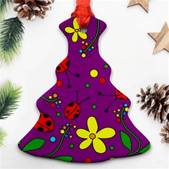 Ladybugs - Purple Ornament (christmas Tree) by Valentinaart