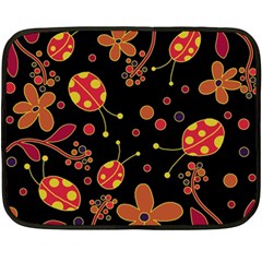 Flowers And Ladybugs 2 Fleece Blanket (mini) by Valentinaart