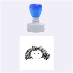 Angry Girl Doll Rubber Round Stamps (medium) by dflcprints