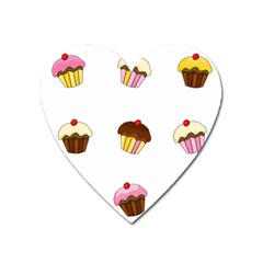 Colorful Cupcakes  Heart Magnet by Valentinaart