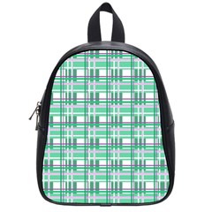 Green Plaid Pattern School Bags (small)  by Valentinaart