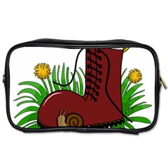 Boot In The Grass Toiletries Bags by Valentinaart