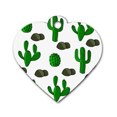 Cactuses 3 Dog Tag Heart (one Side) by Valentinaart