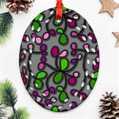 Floral Pattern Oval Filigree Ornament (2-side)  by Valentinaart