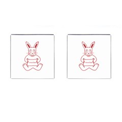 Cute Rabbit With I M So Cute Text Banner Cufflinks (square) by dflcprints