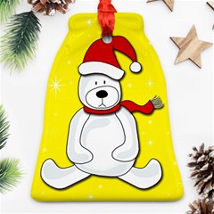 Polar Bear - Yellow Ornament (bell)  by Valentinaart