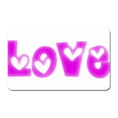 Pink Love Hearts Typography Magnet (rectangular) by yoursparklingshop