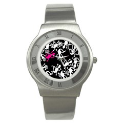 Magenta Lizard Stainless Steel Watch by Valentinaart