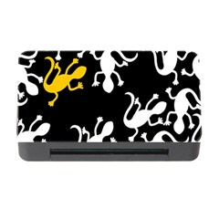 Yellow Lizard Pattern Memory Card Reader With Cf by Valentinaart