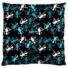 Cyan Lizards Pattern Standard Flano Cushion Case (two Sides) by Valentinaart