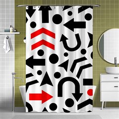 Red Right Direction Shower Curtain 48  X 72  (small)  by Valentinaart