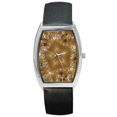 Elegant Gold Brown Kaleidoscope Star Barrel Style Metal Watch by yoursparklingshop