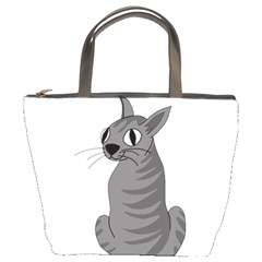 Gray Cat Bucket Bags by Valentinaart