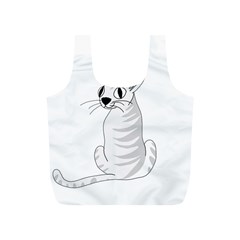 White Cat  Full Print Recycle Bags (s)  by Valentinaart