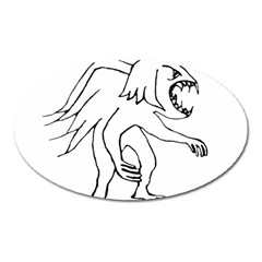 Monster Bird Drawing Oval Magnet by dflcprints