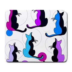 Purple Abstract Cats Large Mousepads by Valentinaart