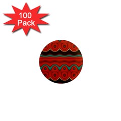 Orange Black And Blue Pattern 1  Mini Magnets (100 Pack) 