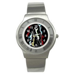 Street Cats Stainless Steel Watch by Valentinaart