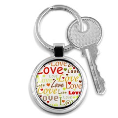 Valentine s Day Pattern Key Chains (round)  by Valentinaart