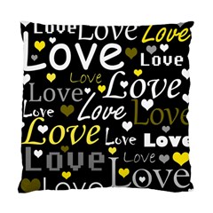 Yellow Love Pattern Standard Cushion Case (one Side) by Valentinaart