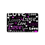 Valentine s day pattern - purple Magnet (Name Card) Front