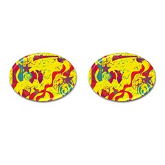 Yellow Confusion Cufflinks (oval) by Valentinaart