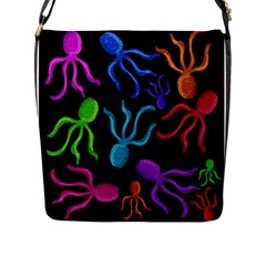 Colorful Octopuses Pattern Flap Messenger Bag (l)  by Valentinaart