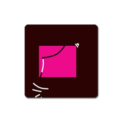 Pink Square  Square Magnet