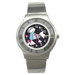 Abstract Bird Stainless Steel Watch