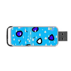 Rainy Day - Blue Portable Usb Flash (one Side) by Moma