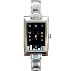 Night Rectangle Italian Charm Watch