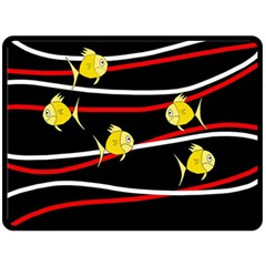 Five Yellow Fish Fleece Blanket (large) 