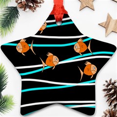 Five Orange Fish Star Ornament (two Sides) 