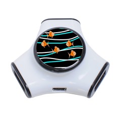 Five Orange Fish 3-port Usb Hub