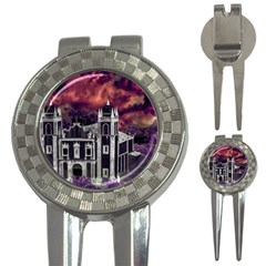 Fantasy Tropical Cityscape Aerial View 3-in-1 Golf Divots