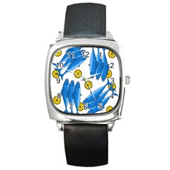 Mackerel Meal 2 Square Metal Watch