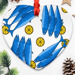 Mackerel Meal 2 Heart Ornament (2 Sides)